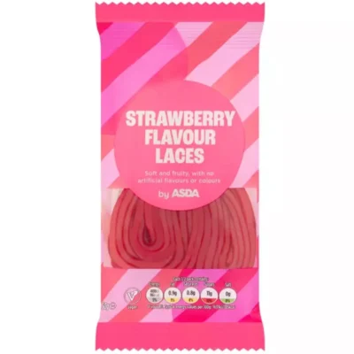 Strawberry Laces – ASDA – 50g – British Fruity Kids Sweets