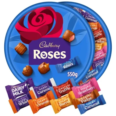 Cadbury Roses – Assorted Chocolates Tub – 550g – British Sharing Sweets
