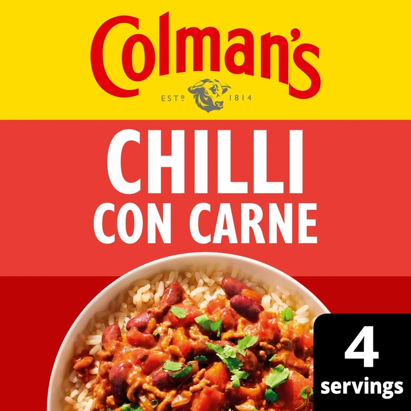Chilli Con Carne Mix – Colman’s – 50g – British Mild Chilli Seasoning