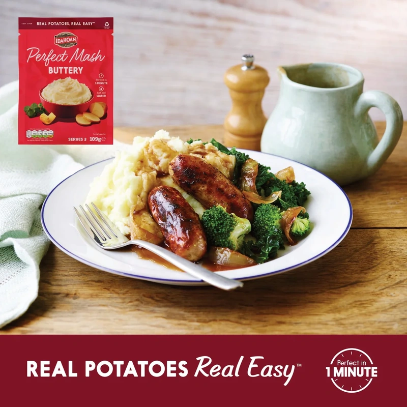 Perfect Buttery Mash – Idahoan – 109g – Classic Instant British-Style Mashed Potato - Image 4