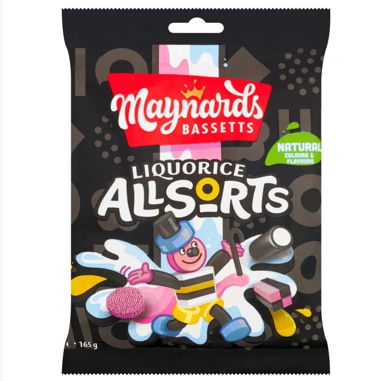 Liquorice Allsorts – Maynards Bassetts – 165g – Iconic British Liquorice Sweets