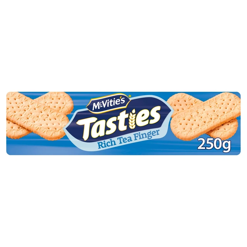 Tasties Rich Tea Finger Biscuits – McVitie’s – 250g – Classic British Tea Biscuit Fingers