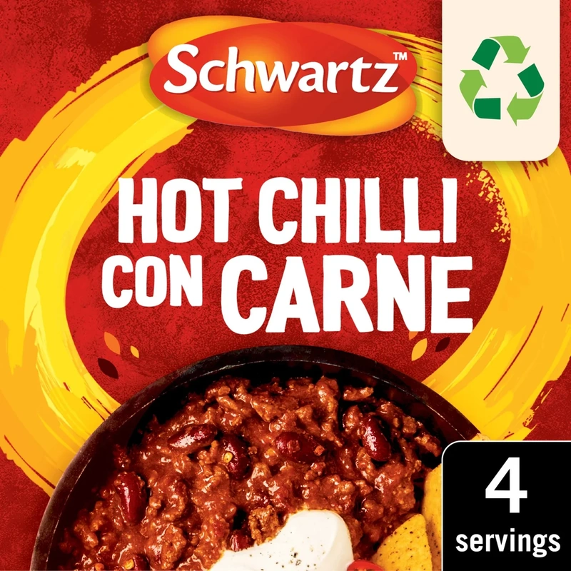 Hot Chilli Con Carne Mix – Schwartz – 40g – Spicy British Chilli Seasoning