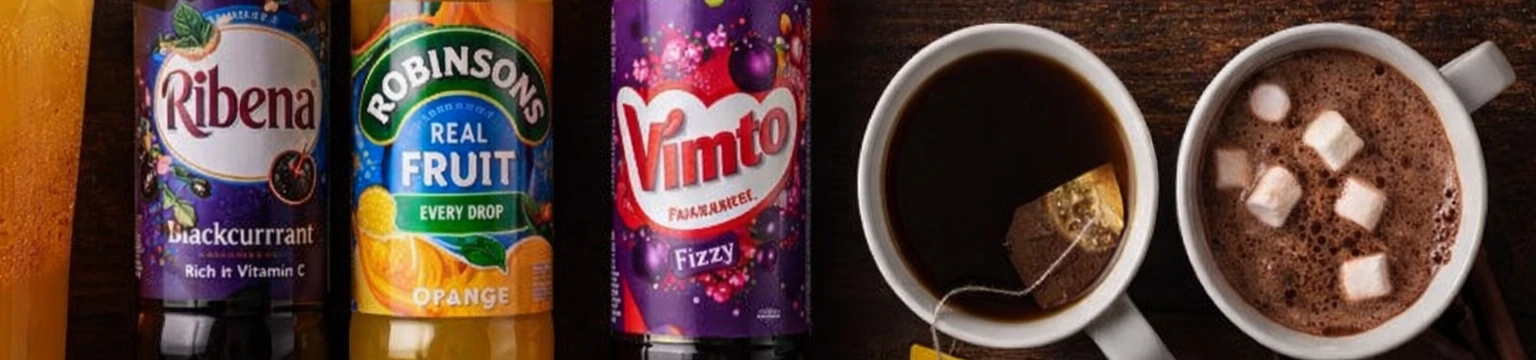 British drinks and UK beverages in the Philippines including squash, cordials, fizzy drinks and hot chocolate