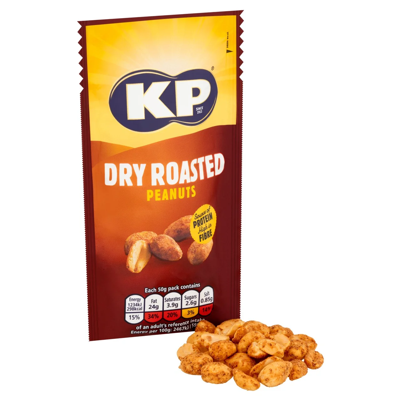 KP Dry Roasted Peanuts 50g - Image 2
